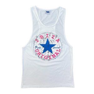 Ibiza Originals White Graphic Print Tank Top